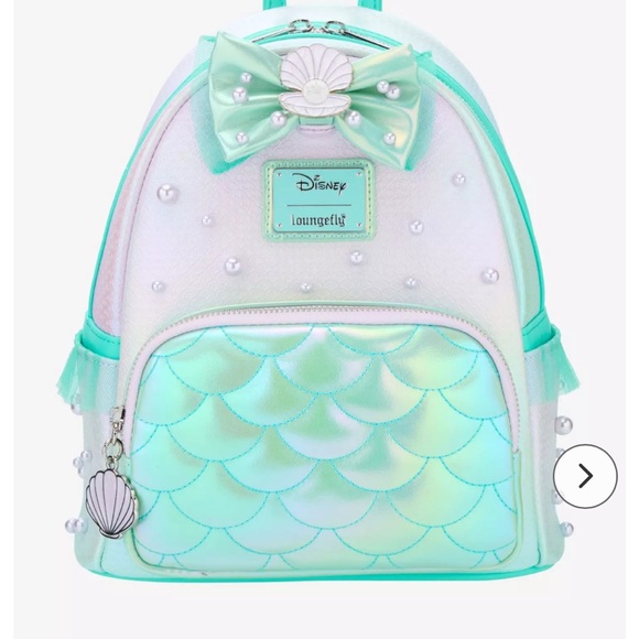 Loungefly Disney NWT  The Little Mermaid Ariel Iridescent  backpack w/wallet main image 9